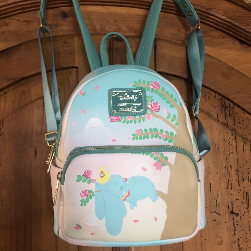 Loungefly Pastel Dumbo Floral Mini Backpack - New without Tags Unused
